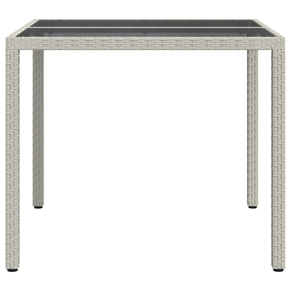 Garden Dining Table 90x90x75cm Outdoor Furniture White Poly Rattan Modern