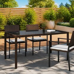 Specifications of Brown Outdoor Dining Table 150x90x75cm