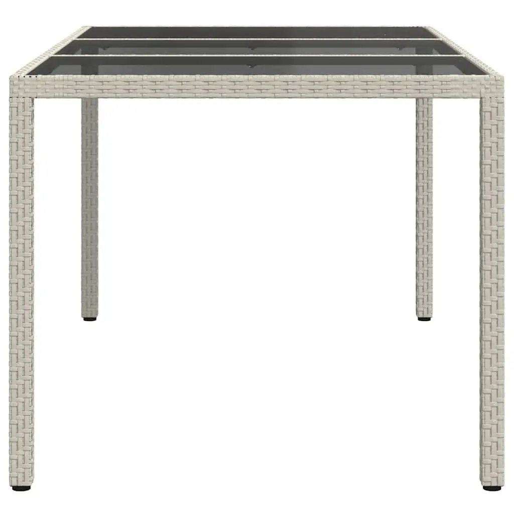 Garden Dining Table 150x90x75cm Outdoor Furniture White Poly Rattan Patio