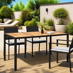 Garden Dining Table Dimensions 150x90x75cm in Black