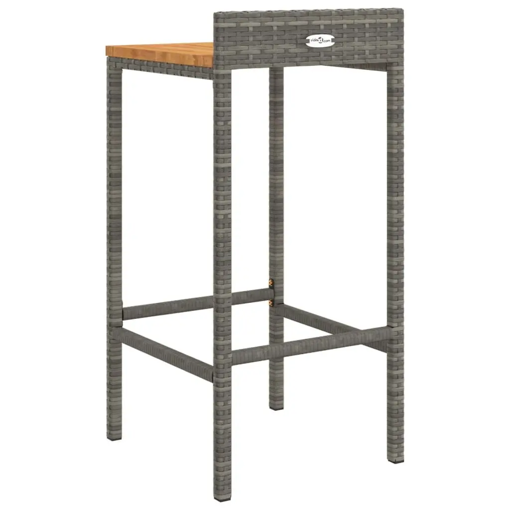 Grey Bar Stools 2 pcs Set