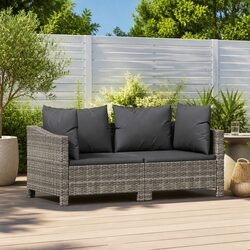Specifications of 2 Piece Grey Poly Rattan Garden Lounge Set