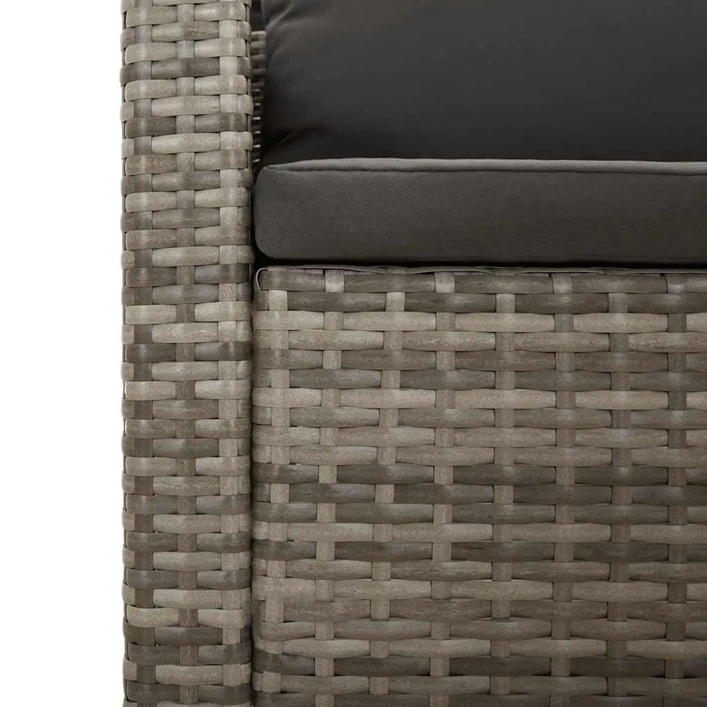 3 Piece Garden Lounge Set Outdoor Furniture Grey Poly Rattan with Cushions