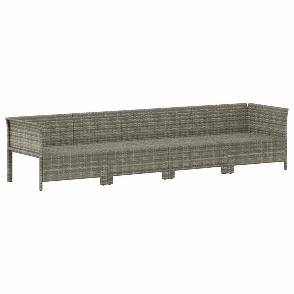 Garden Lounge Set 4 Piece Grey Poly Rattan Cushions for Outdoor Patio Relaxation