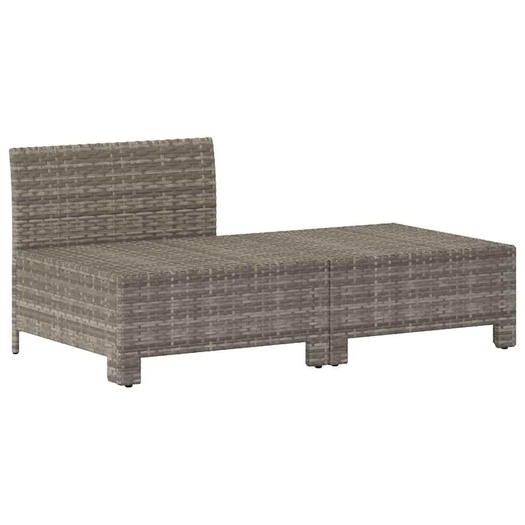 Outdoor Lounge Furniture Set 2 Piece Grey Poly Rattan with Cushions