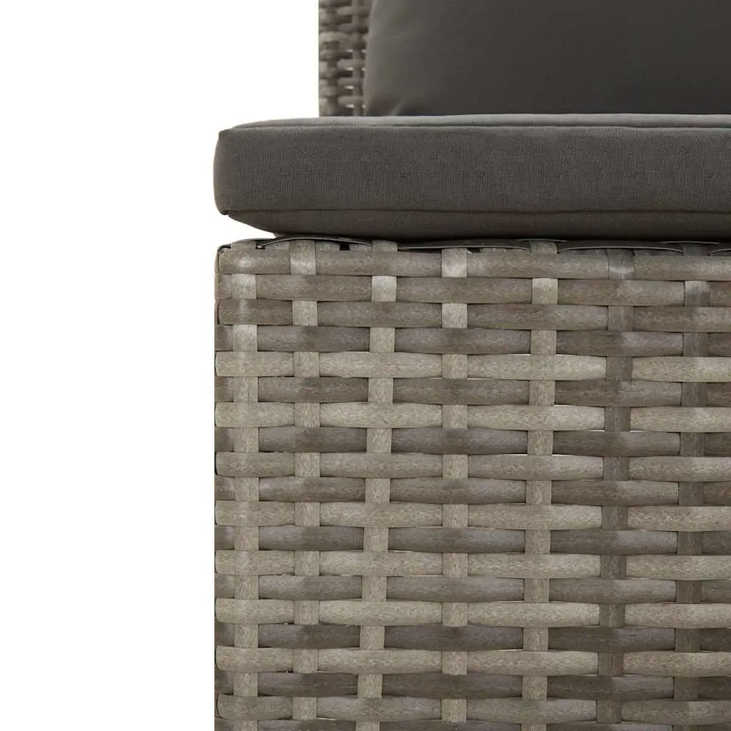 Outdoor Lounge Furniture Set 2 Piece Grey Poly Rattan with Cushions