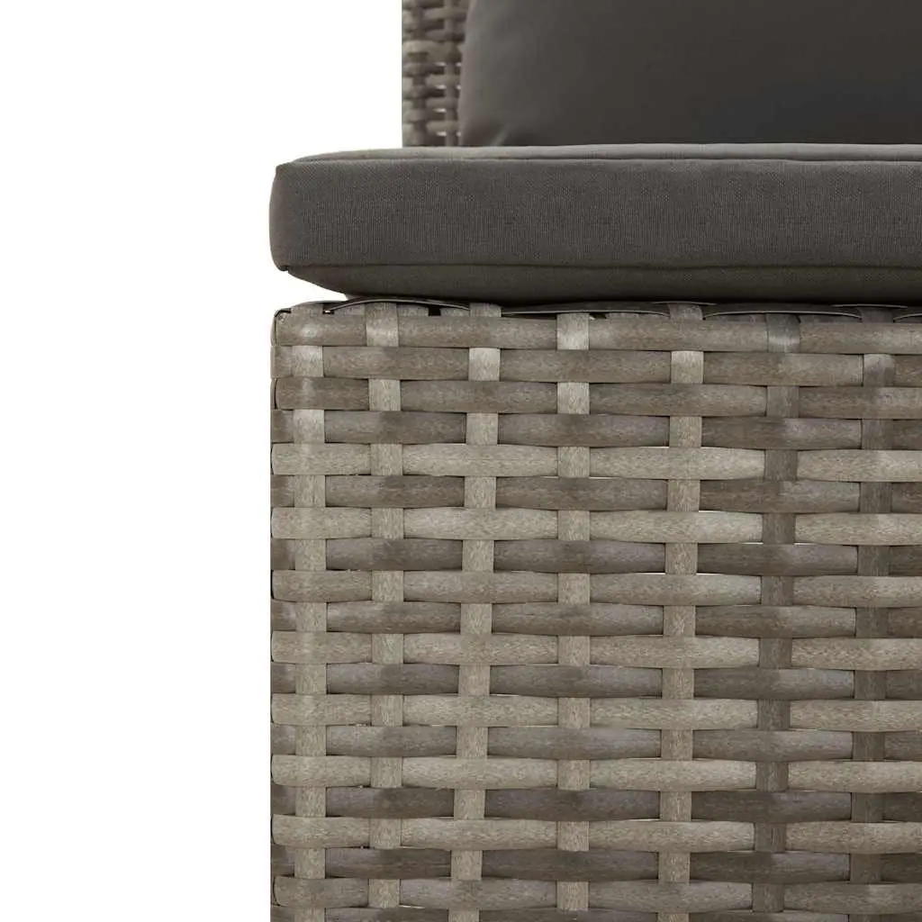 3 Piece Garden Lounge Set for Outdoor Use Grey Poly Rattan Furniture