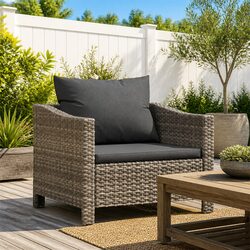 Grey Poly Rattan Garden Armchair: Specifications & Features