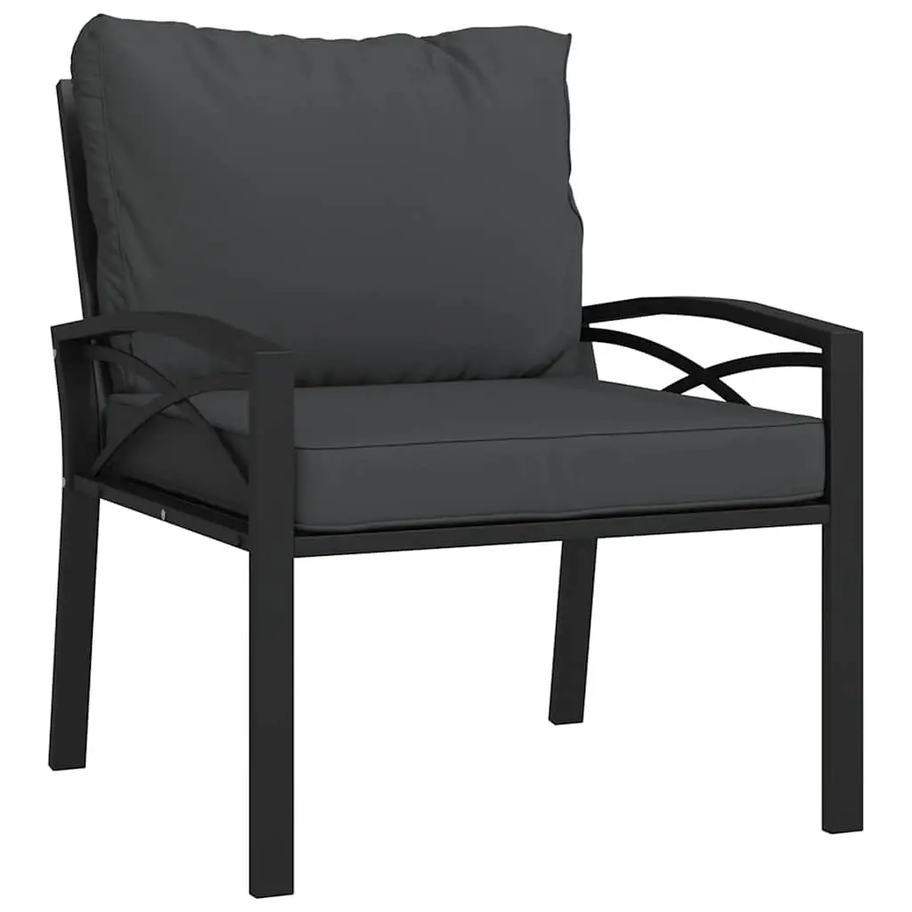 Outdoor Garden Chairs Set 2 Piece Patio Seating Steel Frame with Cushions