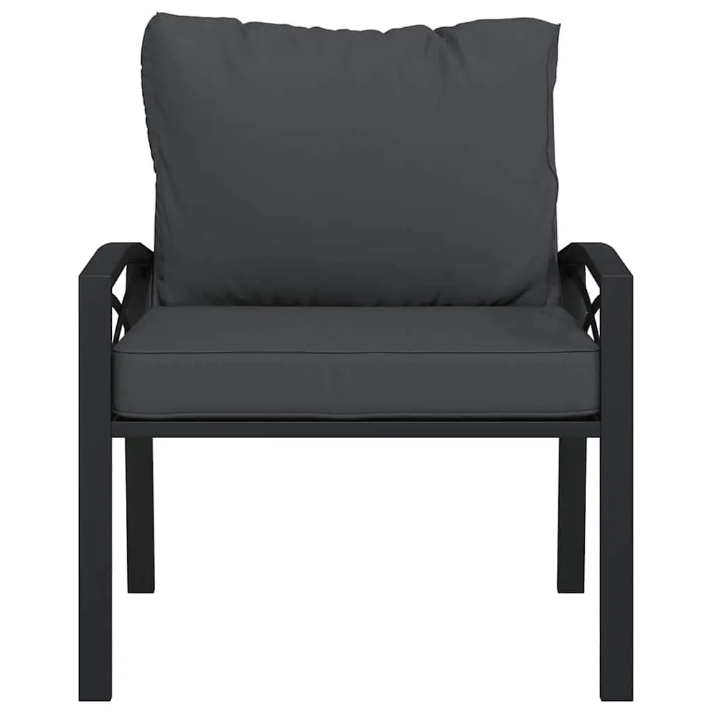Outdoor Garden Chairs Set 2 Piece Patio Seating Steel Frame with Cushions