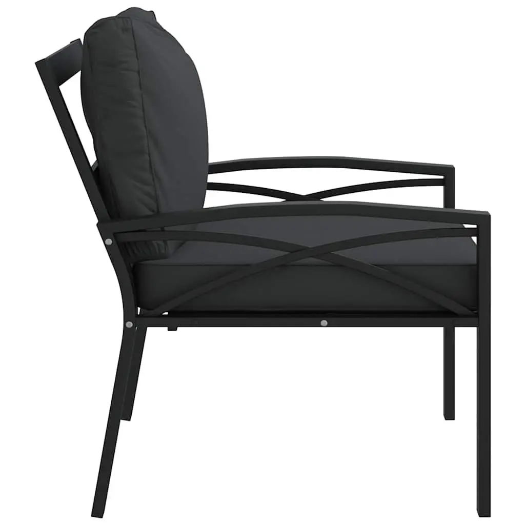 Outdoor Garden Chairs Set 2 Piece Patio Seating Steel Frame with Cushions