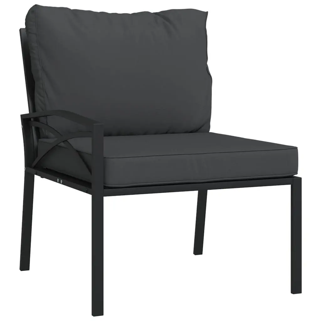 Garden Chairs with Cushions 2 pcs Outdoor Seating Steel Patio Armrest Backrest