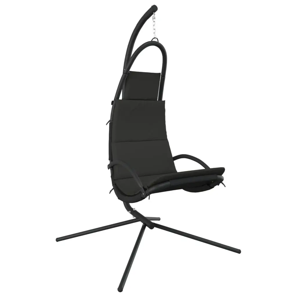 Hanging Swing Chair for Garden Outdoor Space with Cushion Grey Oxford Fabric Steel
