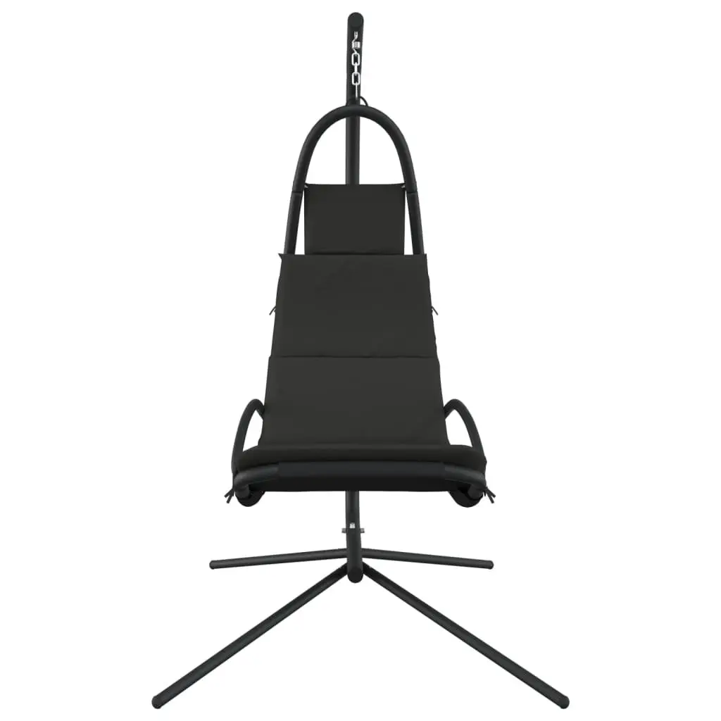 Hanging Swing Chair for Garden Outdoor Space with Cushion Grey Oxford Fabric Steel