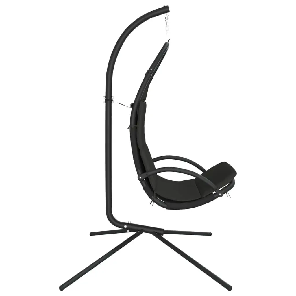 Hanging Swing Chair for Garden Outdoor Space with Cushion Grey Oxford Fabric Steel