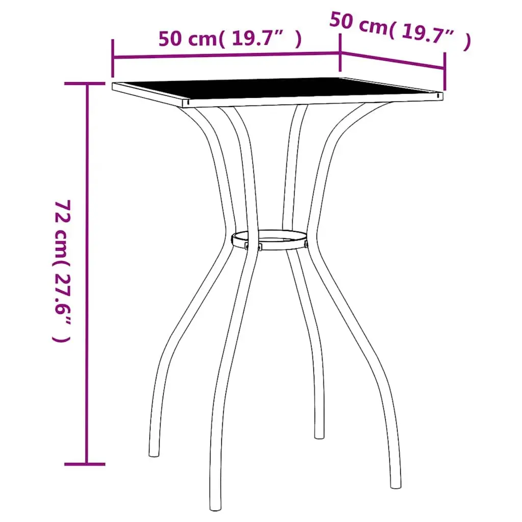 Garden Table Outdoor Patio 50x50x72cm Steel Mesh Dining Furniture