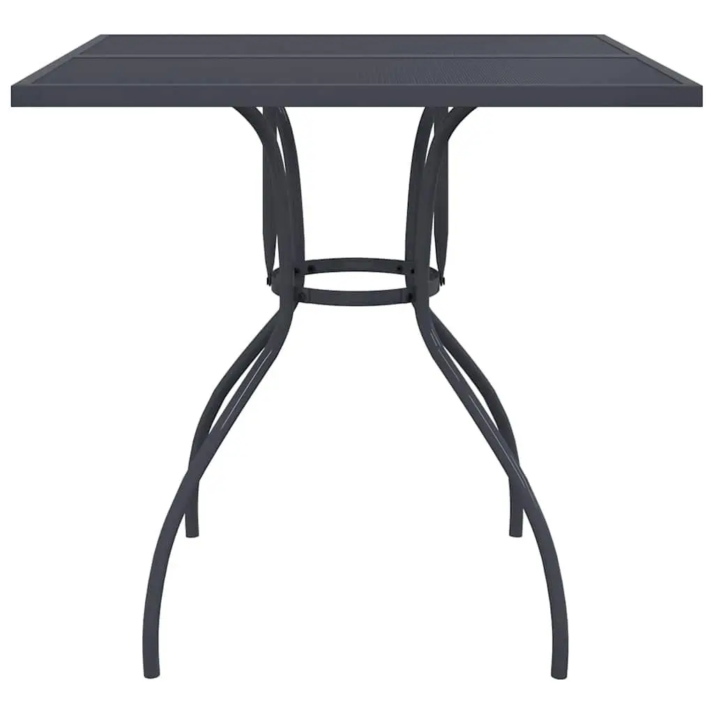 Garden Table Anthracite 80x80x72.5cm Outdoor Patio Dining Steel Mesh Design