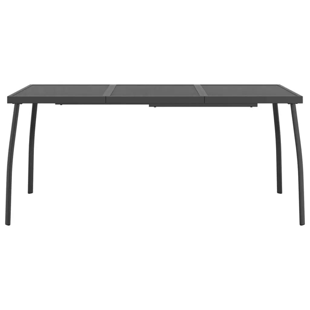 Garden Dining Table Outdoor Patio Anthracite Steel Mesh 165x80x72cm