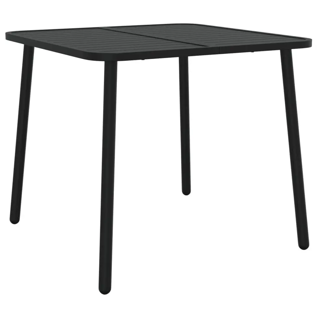 Garden Table Outdoor Patio 80x80x71cm Steel Frame Slatted
