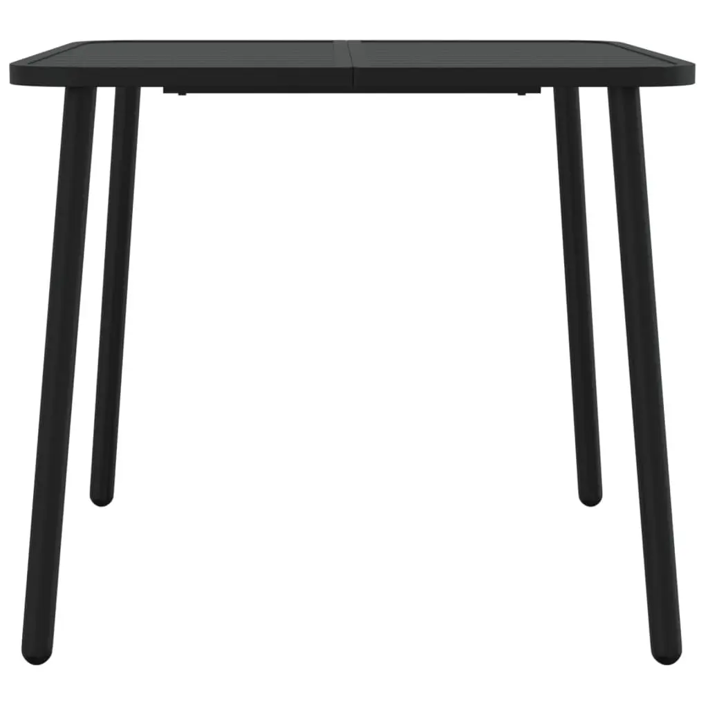 Garden Table Outdoor Patio 80x80x71cm Steel Frame Slatted