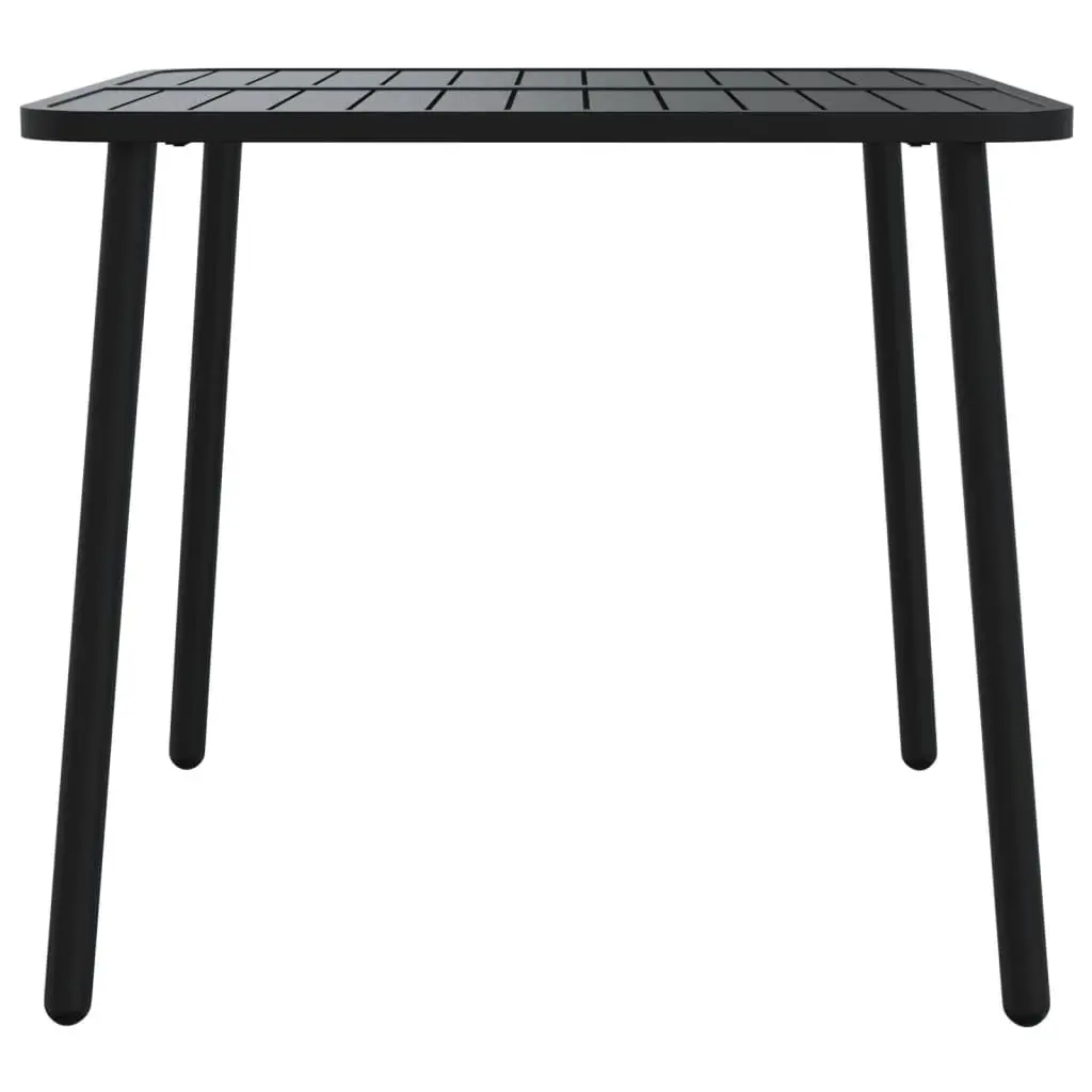 Garden Table Outdoor Patio 80x80x71cm Steel Frame Slatted