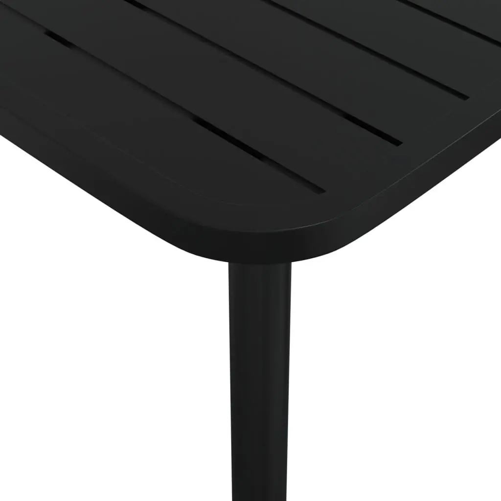 Garden Table Outdoor Patio 80x80x71cm Steel Frame Slatted