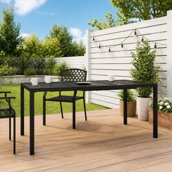 Garden Table Dimensions: 165 x 80 x 72 cm, Steel Frame
