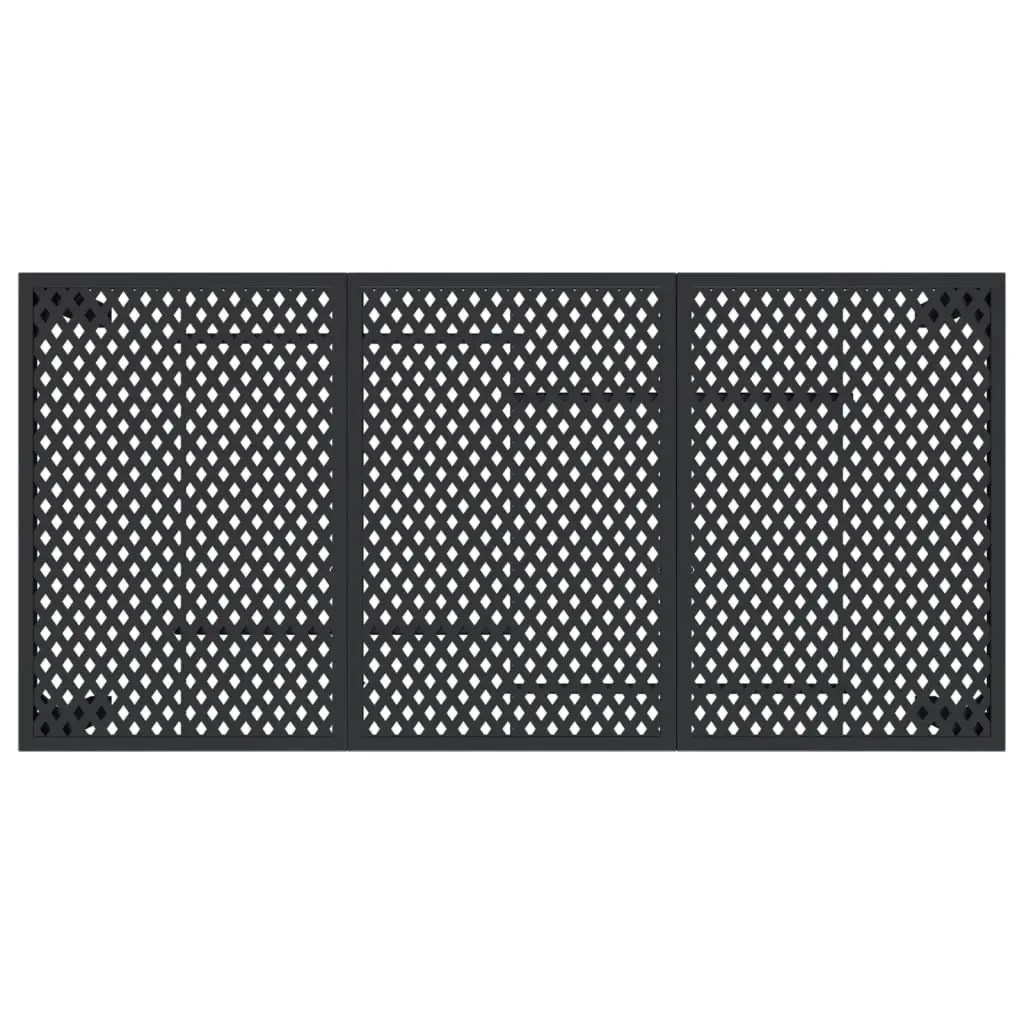 Garden Dining Table Anthracite Steel Mesh Design Outdoor Patio Furniture