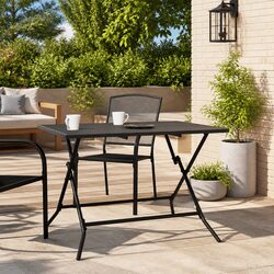 Folding Garden Table Anthracite 110x80x72cm Steel Mesh Outdoor Patio Dining