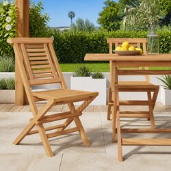Specifications of Folding Garden Chairs: Solid Teak, 2-Pack