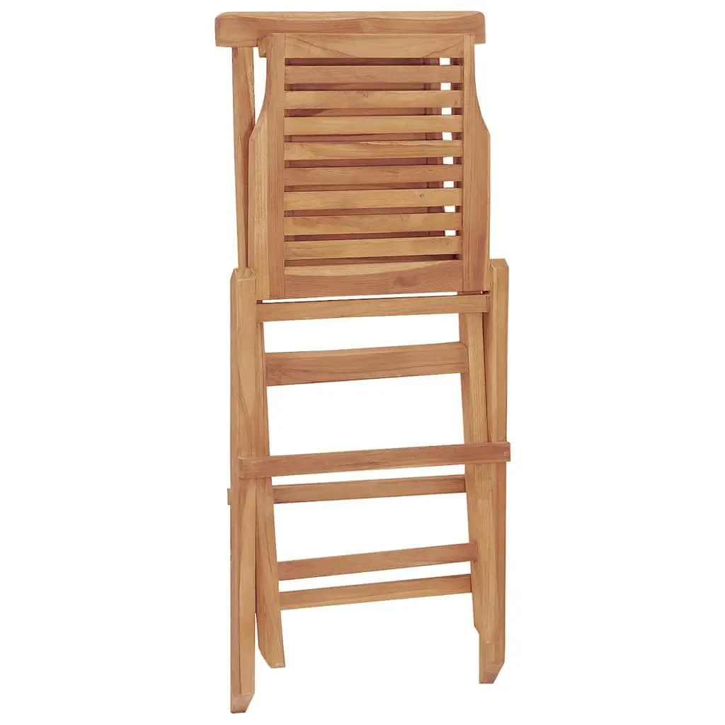 Folding Garden Chairs 2 pcs Outdoor Seating Wooden Slatted Design Backrest