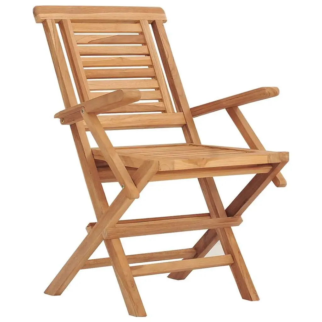 Folding Garden Chairs Outdoor Seating Teak Wood 2 Piece