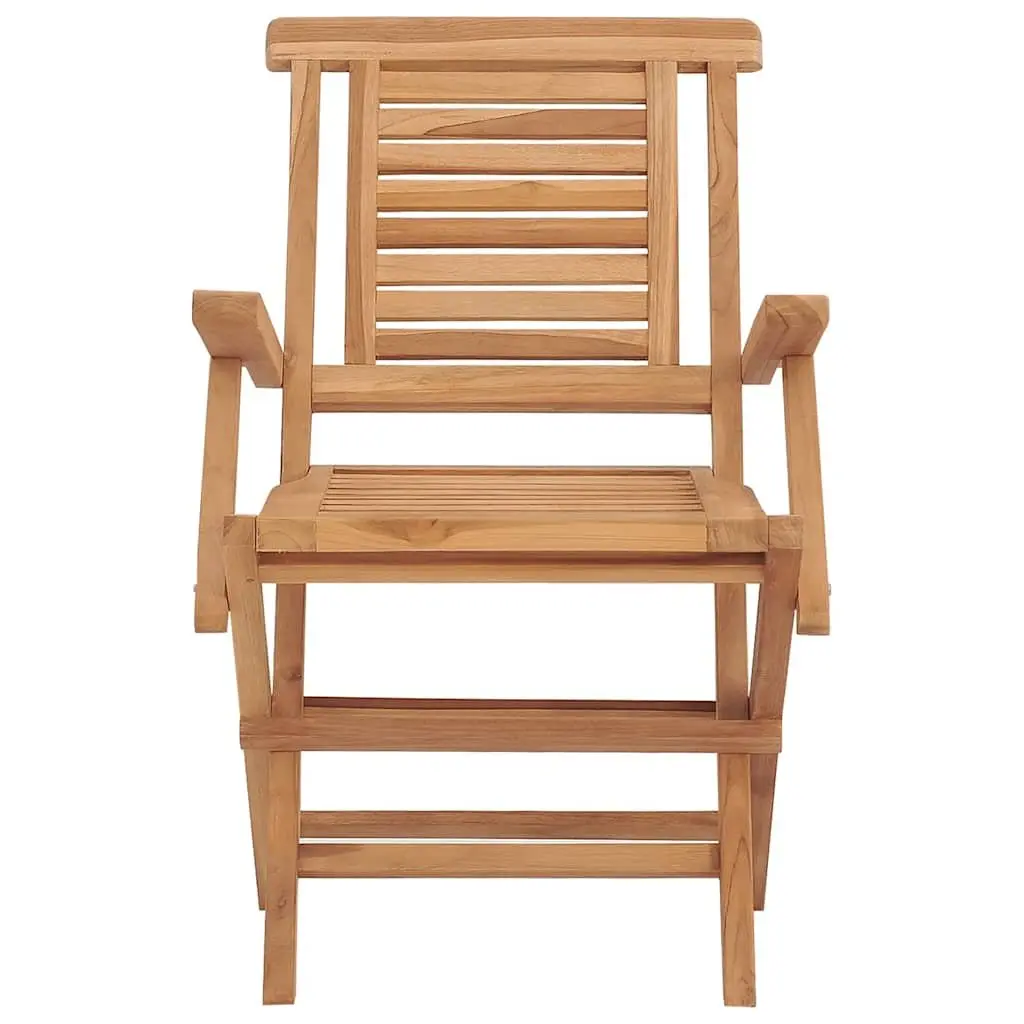 Folding Garden Chairs Outdoor Seating Teak Wood 2 Piece