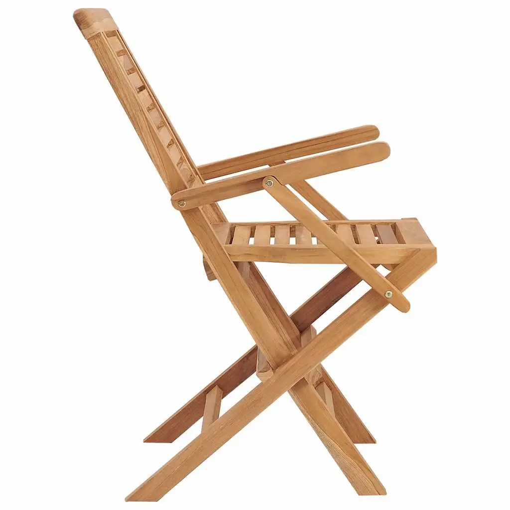 Folding Garden Chairs Outdoor Seating Teak Wood 2 Piece