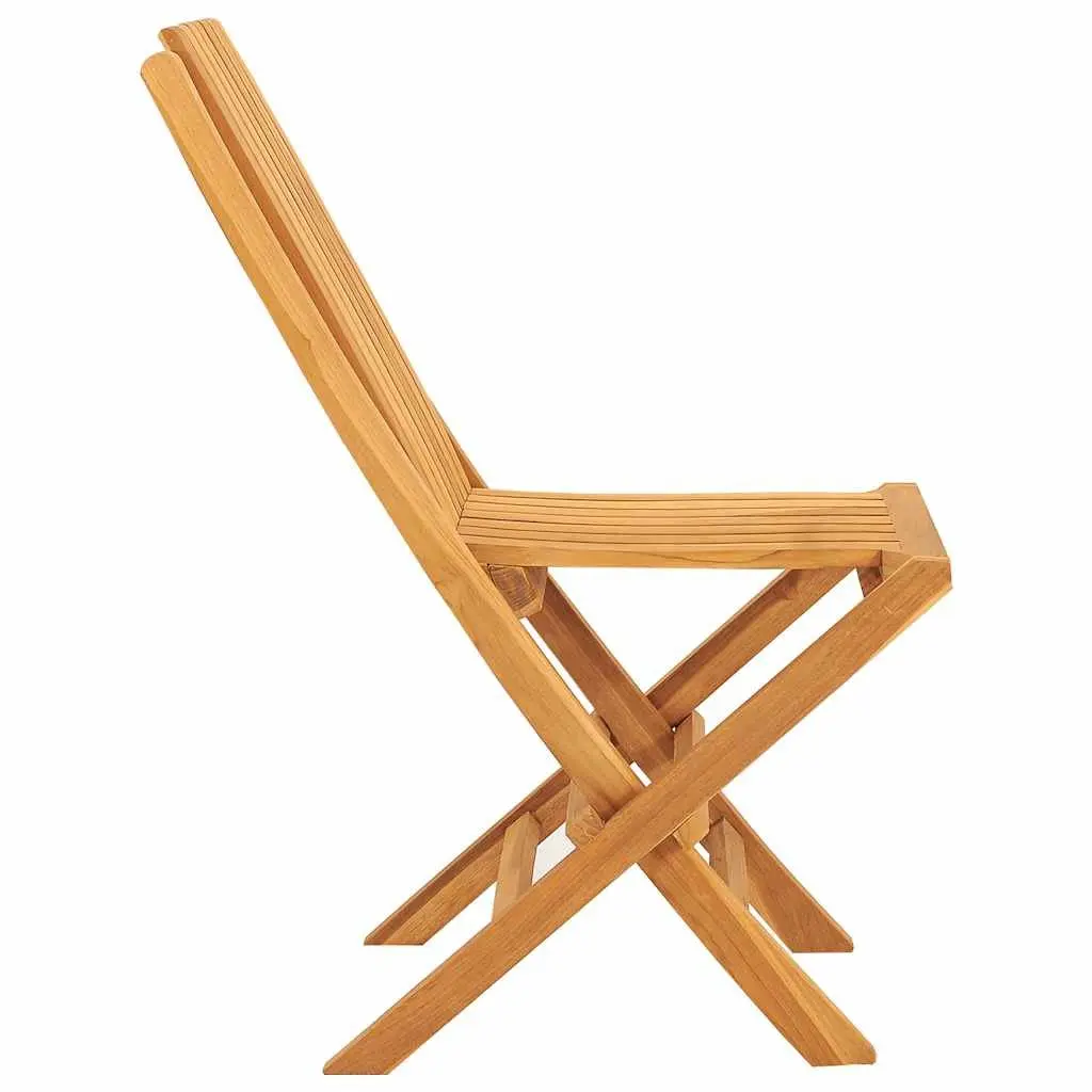 Folding Garden Chairs 2 pcs Outdoor Seating Wooden Backrest Slatted Design