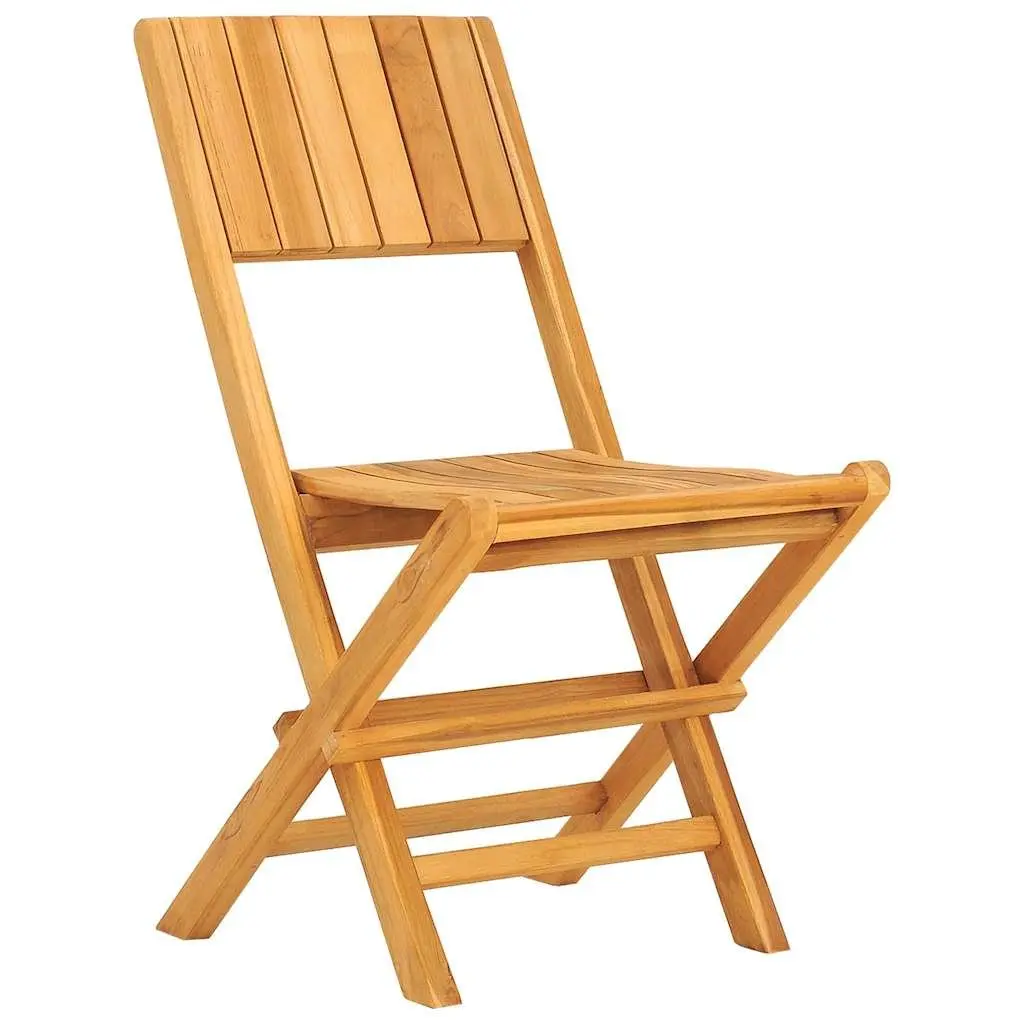 Folding Garden Chairs 2pc Outdoor Seating Solid Wood Brown 47x61x90cm