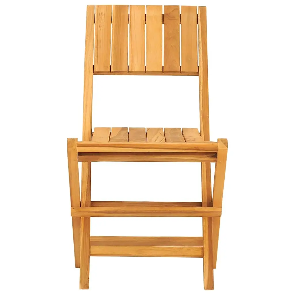 Folding Garden Chairs 2pc Outdoor Seating Solid Wood Brown 47x61x90cm