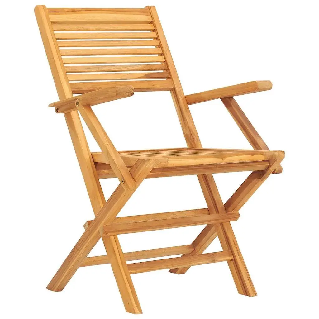 Folding Garden Chairs 2 pcs Solid Wood Outdoor Seating Backrest Armrests Brown