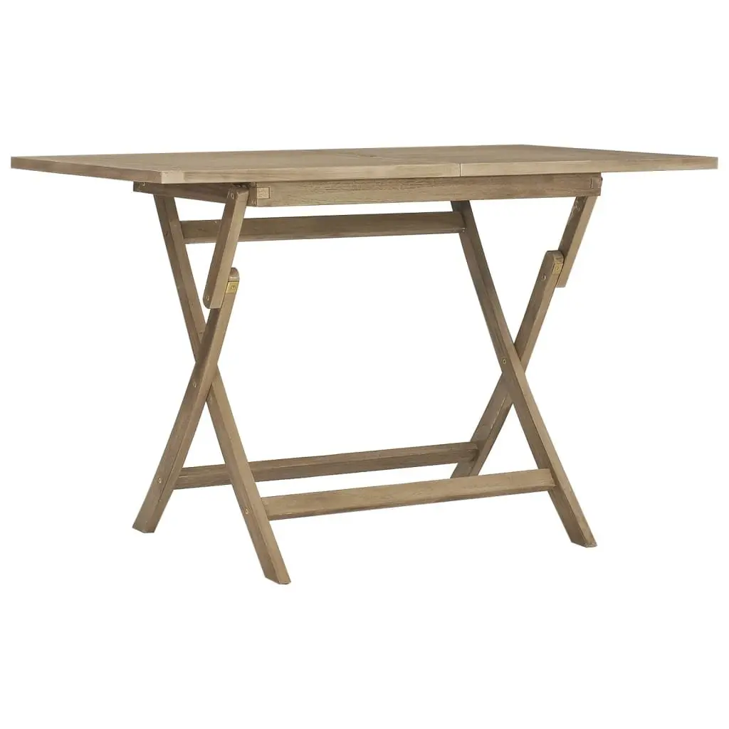 Outdoor Folding Table Teak Wood with Parasol Hole 120x70x75cm Brown