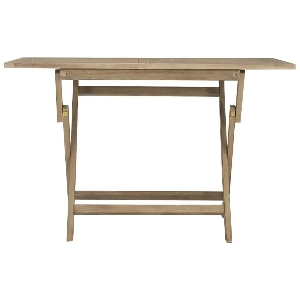 Outdoor Folding Table Teak Wood with Parasol Hole 120x70x75cm Brown