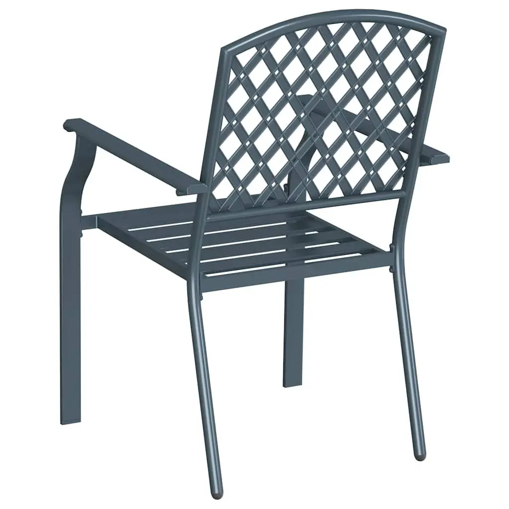 Anthracite Stackable Garden Chairs, 2pc Set