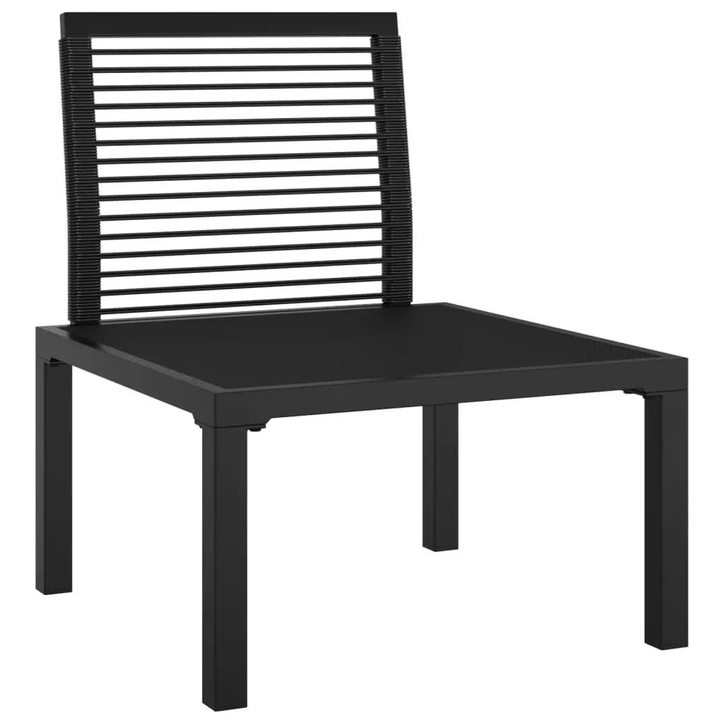 Outdoor Lounge Chair Black Poly Rattan with Cushions High Backrest for Relaxing