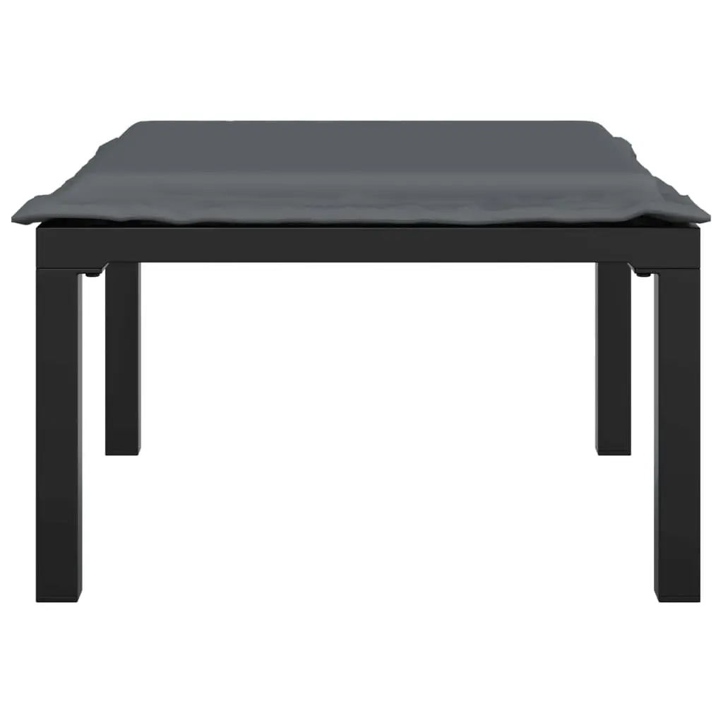 Garden Footstool Outdoor Furniture with Cushion Black Grey