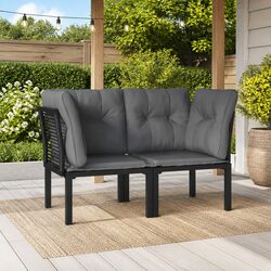 Specifications for 2 pcs Garden Corner Chairs in Black Grey
