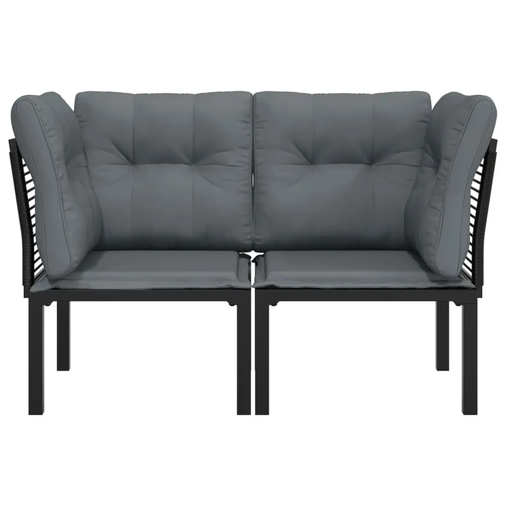 2 pcs Garden Corner Chairs in Black Grey