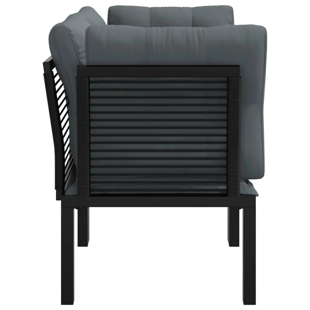 2 pcs Garden Corner Chairs in Black Grey