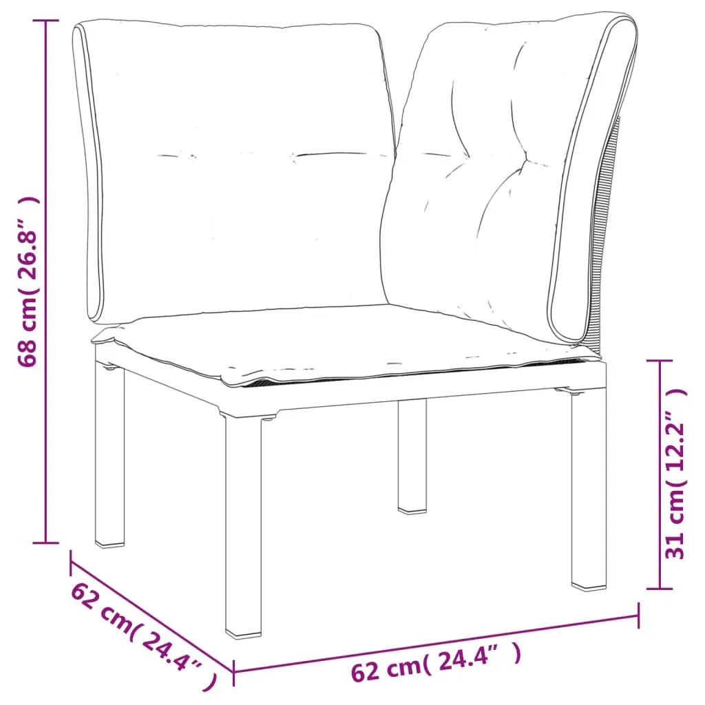 Garden Lounge Set 4 Piece Outdoor Furniture Black Grey Poly Rattan Modular