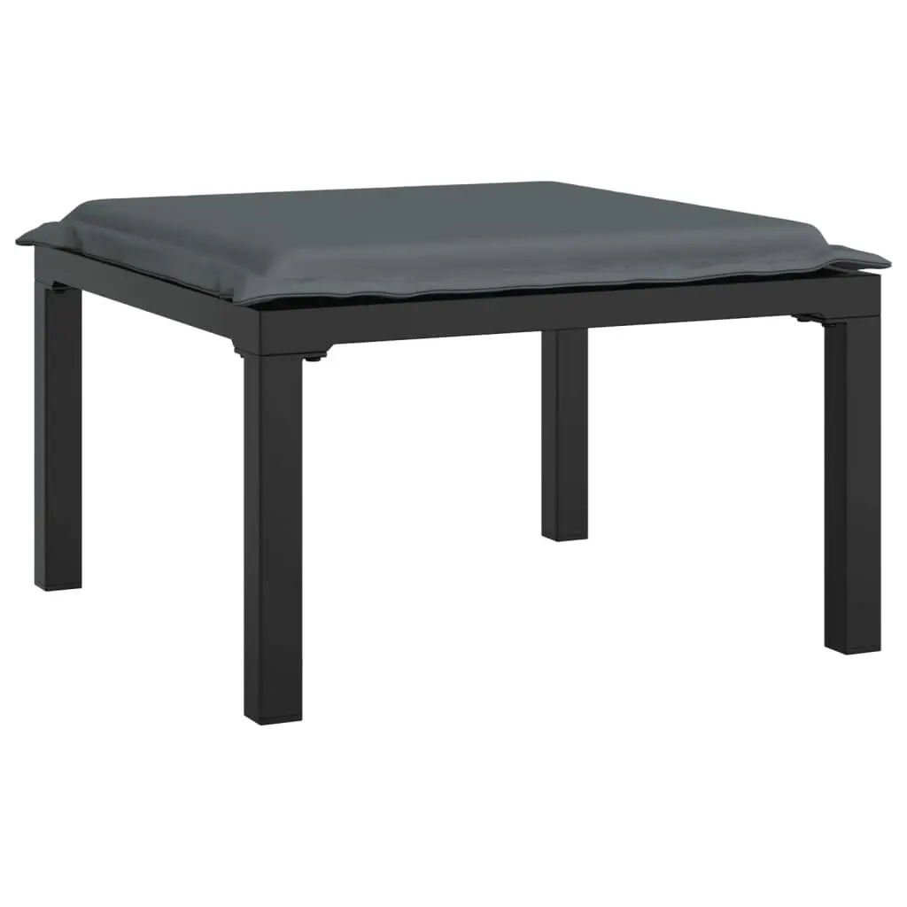 Outdoor Garden Lounge Set 4 Piece Modular Black Grey Poly Rattan Furniture