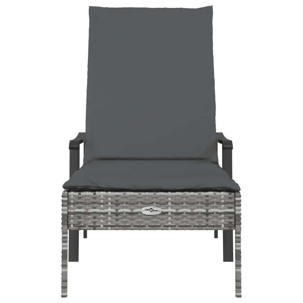 Grey Poly Rattan Sun Lounger