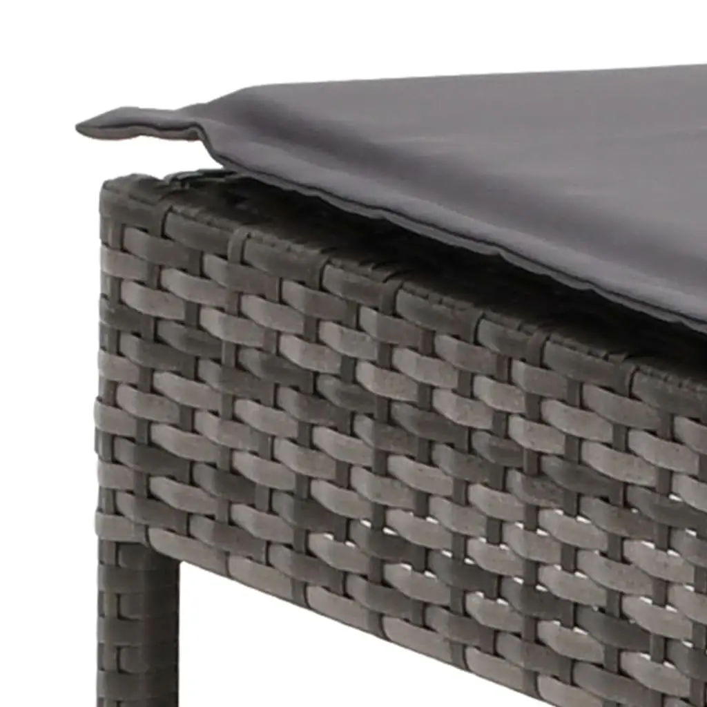 Grey Poly Rattan Sun Lounger
